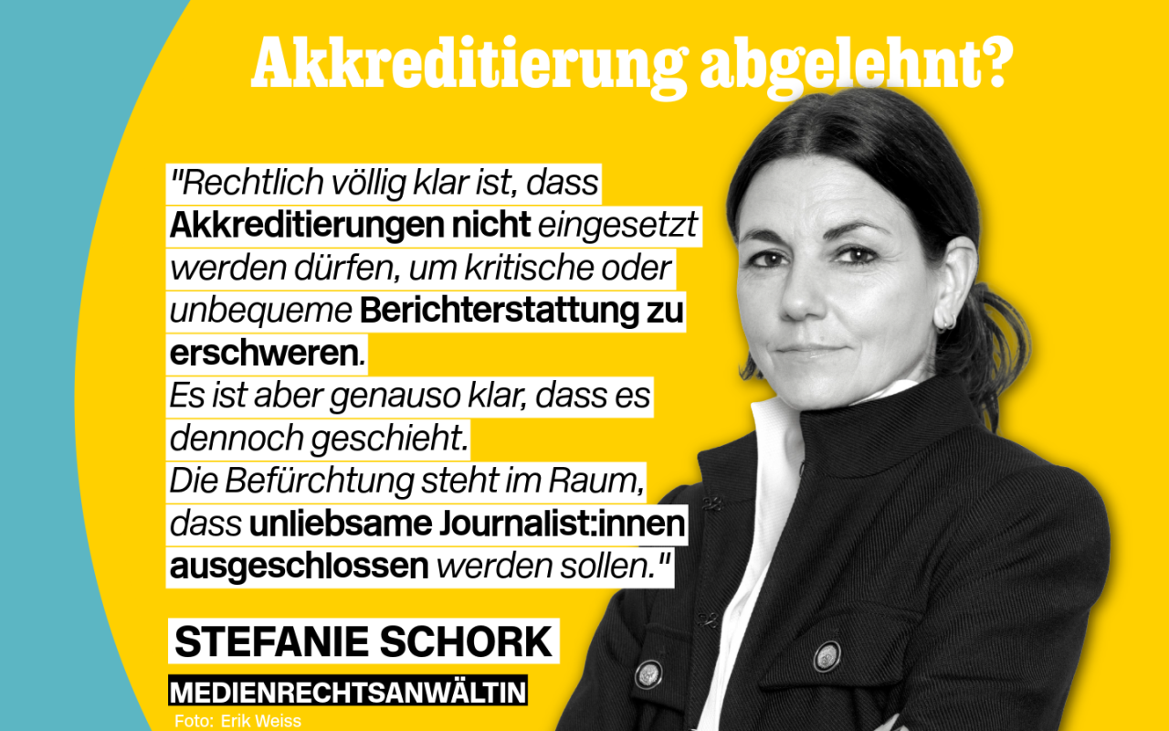 Was tun, wenn die Akkreditierung verweigert wird? Presserecht-Interview mit Stefanie Schork