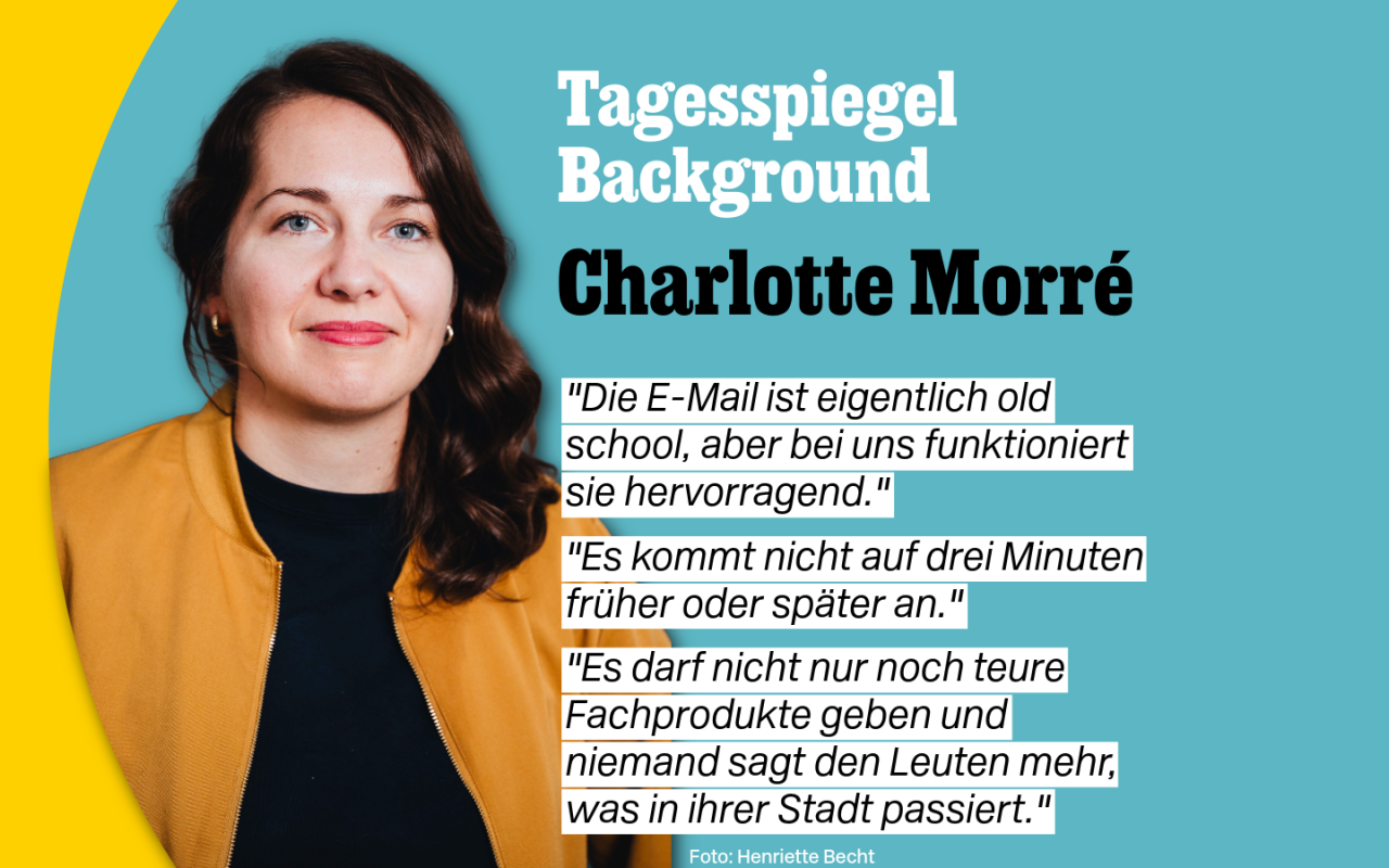 Charlotte Morré: "Wir müssen mehr machen, als eine E-Mail zu verschicken."